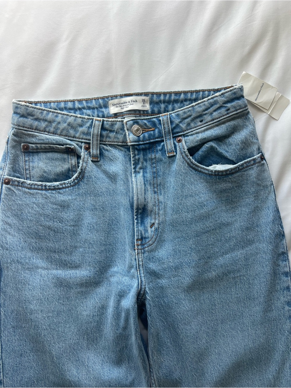 Abercrombie & Fitch Light Blue Wide-Leg Jeans - Picture 3 of 7